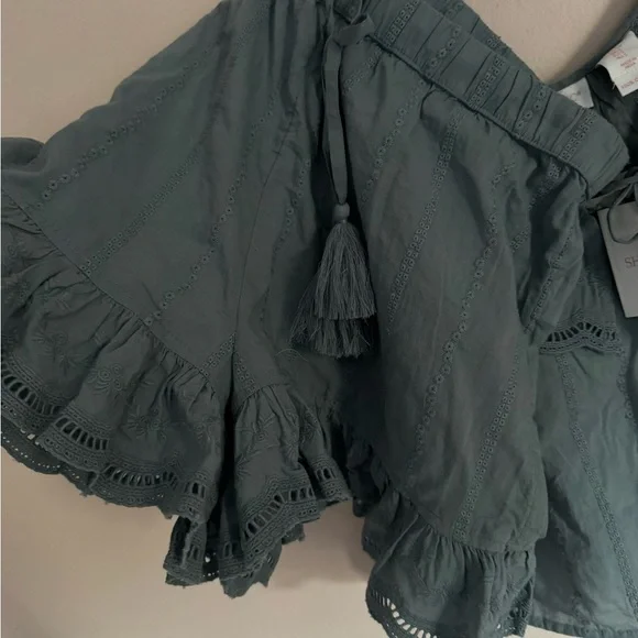 Shabby Chic Dark Gray Ruffle Pajama Set - Picture 3 of 5